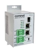 Intelligent Ethernet Switch 10/100 Mbps 3-Port,1SFP FX+2TX Intelligent Ethernet Switch w. Contact Server, 8 Contact Outputs Netwerkmediaconverters