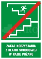 Zakaz korzystania z klatki schodowej w razie pożaru