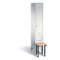 CLASSIC cloakroom locker with bench mounted in front