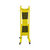 Reja de pantógrafo, con 2 patas con ruedas, amarilla / negra, longitud máx. 3600 mm.