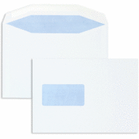 Kuvertierhüllen C5 90g/qm gummiert Fenster VE=500 Stück weiß