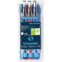 Kugelschreiber Slider Memo XB Etui mit rot blau schwarz