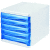 Schubladenbox 5 Schübe blau transluzent/lichtgrau