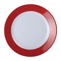 Kristallon Gala Colour Rim Melamine Plate Red 260mm 260mm / 1025" x 6