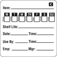 Freezable Day of the Week Labels for Temperature up to -18�C 2 in Pack of 500