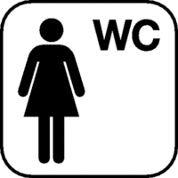 Piktogramm - Damen, WC, Schwarz, 10 x 10 cm, Kunststofffolie, Selbstklebend