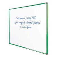Shield® deluxe coloured frame magnetic whiteboards, 900 x 1200mm, green