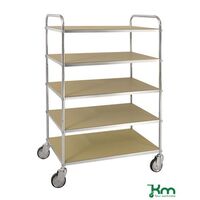 Kongamek Tall ESD shelf trolleys, 5 shelves, braked
