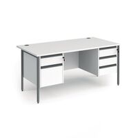 Essential office rectangular desk with two fixed pedestals