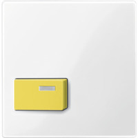 Zentralplatte für Abstelltaster, gelb, polarweiß glänzend, System M