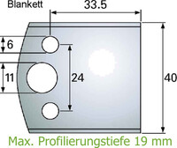SP-Profilmesser P198, Blankett 33,5 x 40 x 4 mm