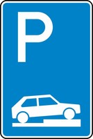 Verkehrszeichen VZ 315-75 Parken auf Gehwegen, 900 x 600, 2mm flach, RA 2