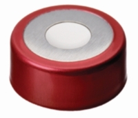 Bimetall Bördelkappen ND20 fertig montiert magnetisch (LLG-Labware) | Farbe: rot