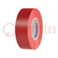 Tape: electrical insulating; W: 19mm; L: 20m; Thk: 0.18mm; red; 300%