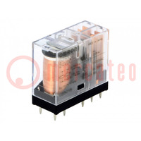 Relay: electromagnetic; DPDT; Ucoil: 24VDC; Icontacts max: 3A; PCB