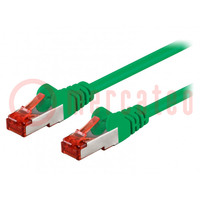 Patch cord; S/FTP; 6; Line; CCA; PVC; grün; 0,5m; 27AWG