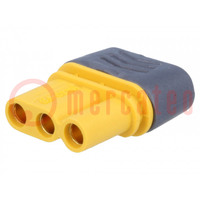 Connector: DC supply; plug; MR30; female; PIN: 3; for cable; yellow