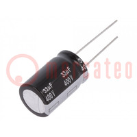 Condensator: elektrolytisch; THT; 33uF; 400VDC; Ø16x25mm; ±20%