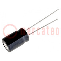 Capacitor: electrolytic; THT; 220uF; 16VDC; Ø6.3x11mm; Pitch: 2.5mm