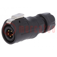 Connector: circular; plug; size 12; 02; male; PIN: 5; with latch