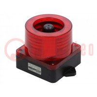 Avertisseur: lumineux-sonore; 10÷30VDC; LED; rouge; IP66; 115dB