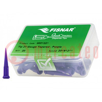 Needle: plastic; 1.25"; Size: 21; straight,conical; 0.51mm