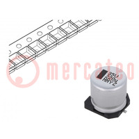 Condensador: electrolítico; SMD; 220uF; 35VDC; 10x10x10,5mm; ±20%