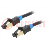 Patch cord; S/FTP; 6; Cu; PVC; black; 0.75m; RJ45 plug,both sides