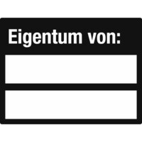 SafetyMarking Inventaretiketten Eigentum von: 2 Beschriftungsfelder 500er Rolle Version: 01 - schwarz