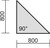 Verkettungsplatte Dreieck 90° inkl. Verkettungsmaterial, 800x800, Ahorn