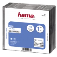 1x10 Hama CD-hoezen Slim-Line transp./zwart 51275