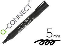 ROTULADOR PERMANENTE Q-CONNECT PUNTA BISELADA GROSOR 5 MM NEGRO -10 UNIDADES