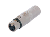 Neutrik NA3FMX cambiador de género para cable XLR (3-pin) Plata