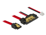 DeLOCK 85238 SATA-kabel 0,1 m SATA 7-pin + Molex (4-pin) SATA 22-pin Zwart
