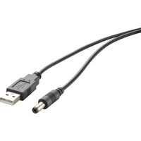 Renkforce RF-4079664 power cable Black 1 m USB DC 5.5 mm