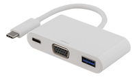 Deltaco USBC-1069 laptop dock/port replicator USB 2.0 Type-C White