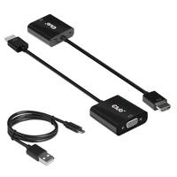 CLUB3D CAC-1302 adaptador de cable de vídeo 0,5 m HDMI tipo A (Estándar) VGA (D-Sub) Negro