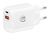 Manhattan 406307 Ladegerät für Mobilgeräte Kopfhörer, Smartphone, Tablette Weiß AC Schnellladung Drinnen