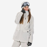 Women's 3-in-1 Durable Snowboard Jacket - Snb 900 - Beige - UK12 - 14 / EU L