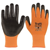 Handschuh Traffi Glove ORANGE, TG 3010, Classic, Gr.10, (Cut Level 3), PU- Beschichtung