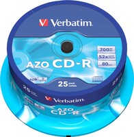 CD-R 80min/700MB/52x Cakebox (25 Disc) VERBATIM 43352(VE25)
