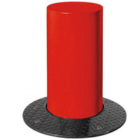 Barcelona Retractable Steel Bollard - (206612) 220mm Diameter - RAL 3020 - Traffic Red