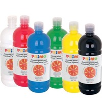 Tempera brillante Primo Primi Passi - scatola di cartone - 6 bottiglie colori primari assortiti - 1000 ml 204BR1000ASS