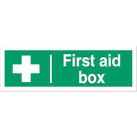 Stewart Superior First Aid Box Sign W300xH100mm Self Adhesive Vinyl Ref SP058SAV