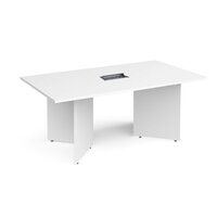 Arrow head leg rectangular boardroom table 1800mm x 1000mm in white with central