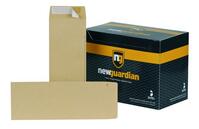 New Guardian Pocket Envelope 305x127mm Peel and Seal Plain 130gsm Mani(Pack 250)