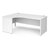 Maestro 25 left hand ergonomic desk 1800mm wide - white top with panel end leg