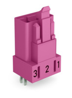 Stecker, 3-polig, pink, 890-893