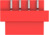 Buchsenleiste, 4-polig, RM 1.27 mm, abgewinkelt, rot, 7-215460-4
