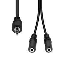 3-Pin Splitter Cable M-F Black 20cm Audio kábelek